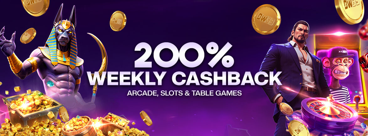 ₱200,000 Weekly Cashback Arcade, Slots & Table Games